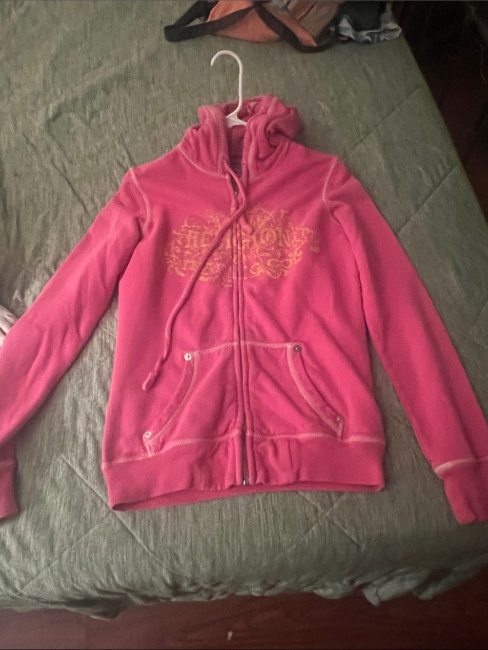 True Religion Girls' Pink Hooded Zip Fleece Jacket